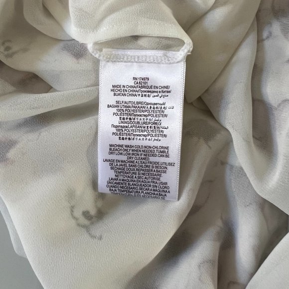 BCBGMAXAZRIA Celestine White Floral Cold Shoulder Ruffle Blouse XXS - Picture 7 of 9